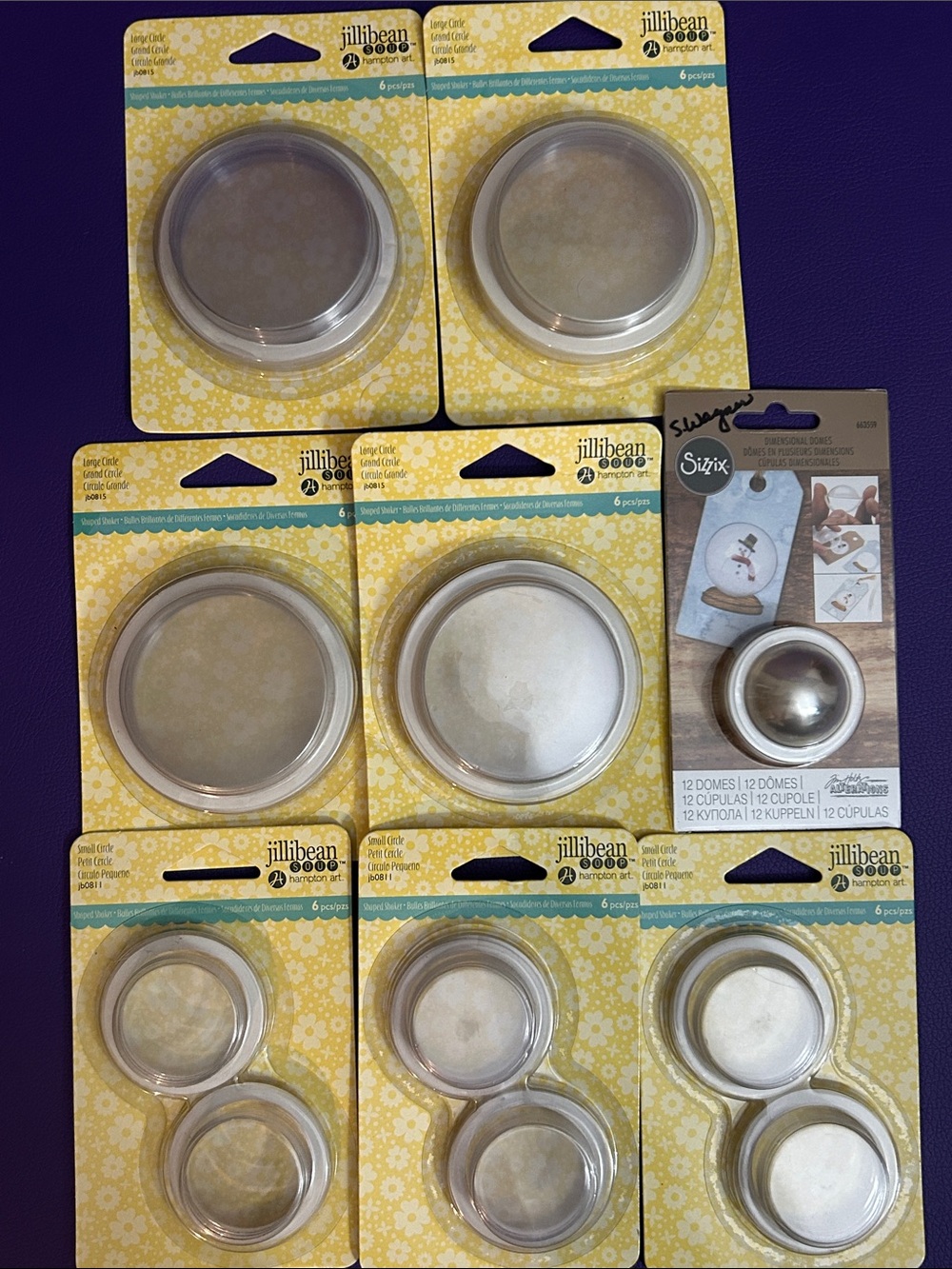 Clear Domes and Circle Shakers- Set of Mixed Sizes